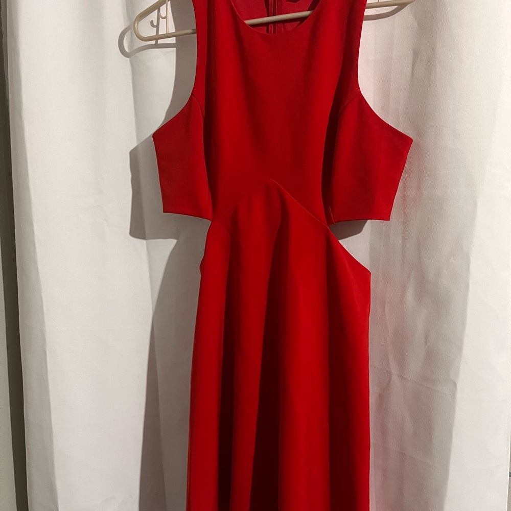 Express Red Sleeveless Halter Sheath Dress
